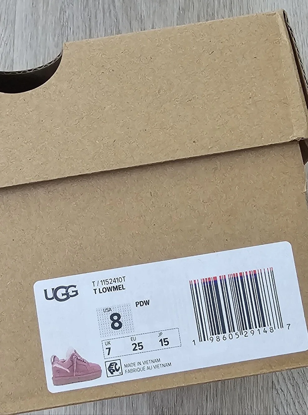 UGG T Lowmel Pink Dawn Toddler Girls Sneakers Size 8 US 7 UK 25 EU With Box